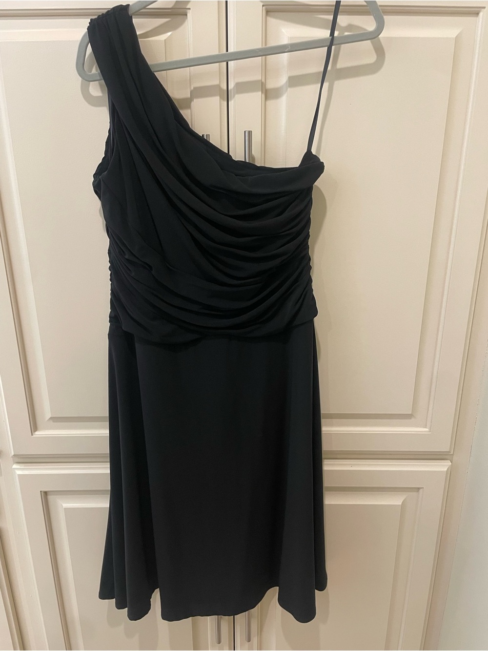 Lauren Ralph Lauren Black One-Shoulder Draped Jersey Cocktail Dress
